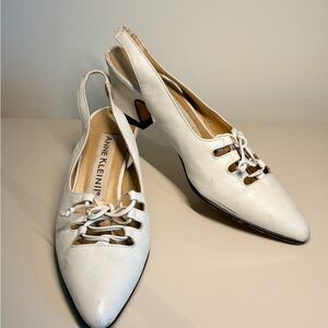 Vintage Anne Klein Women's White Slingback Shoes